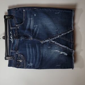 INC International Concepts Distressed Jean Skirt